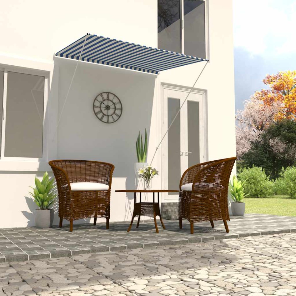 Toldo retráctil 150x150 cm azul y