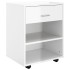 Armario ruedas madera contrachapada blanco brillante