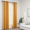 Cortinas opacas con ojales look lino 2 pzas amarillo 140x225 cm