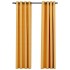 Cortinas opacas con ojales look lino 2 pzas amarillo 140x225