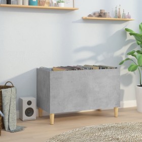Mueble discos madera contrachapada gris hormigón 74,5x38x48