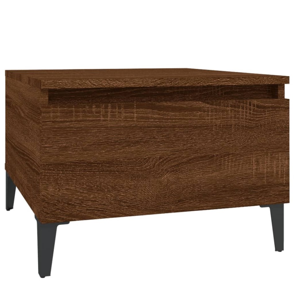 Mesa auxiliar madera contrachapada roble marrón 50x46x35