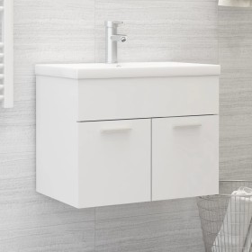 Armario para lavabo madera contrachapada blanco 60x38,5x46