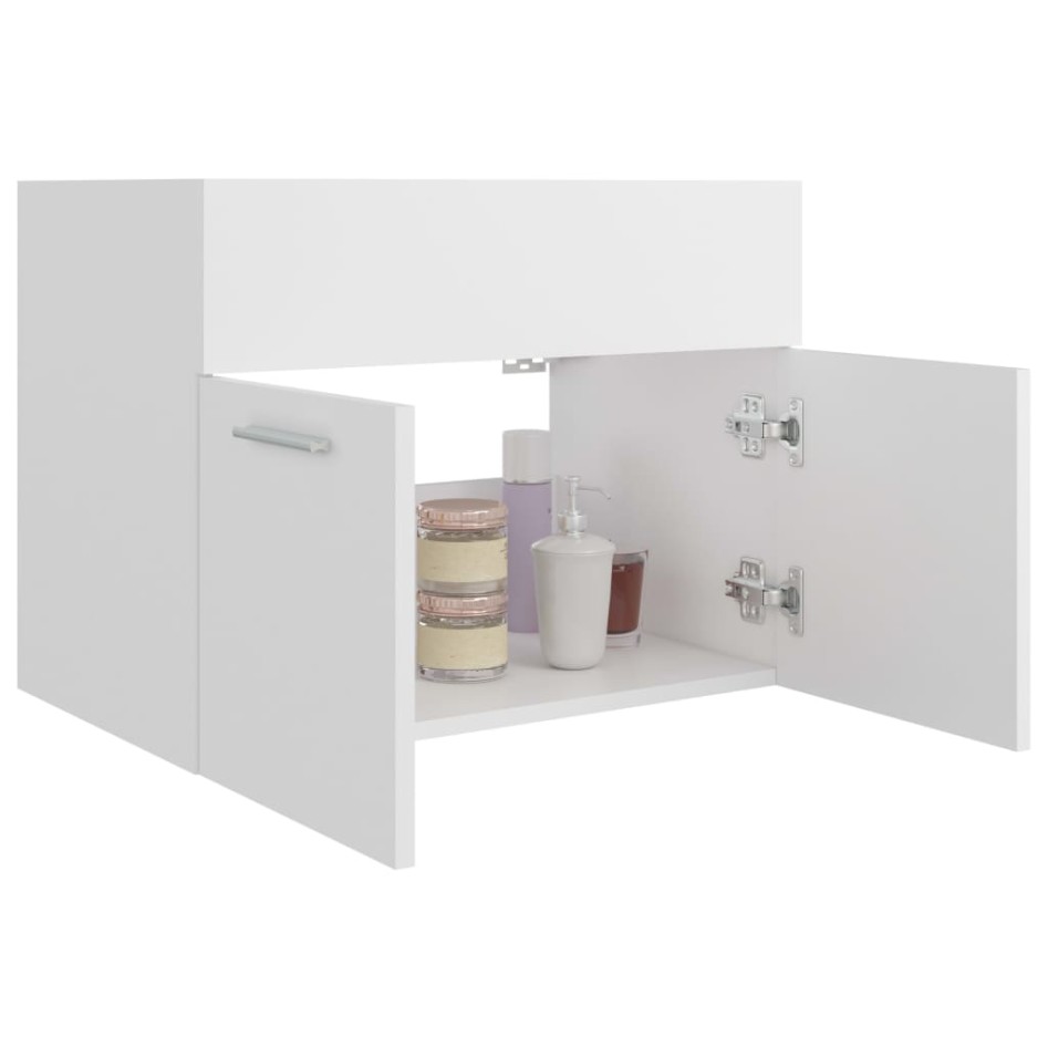 Armario para lavabo madera contrachapada blanco 60x38,5x46