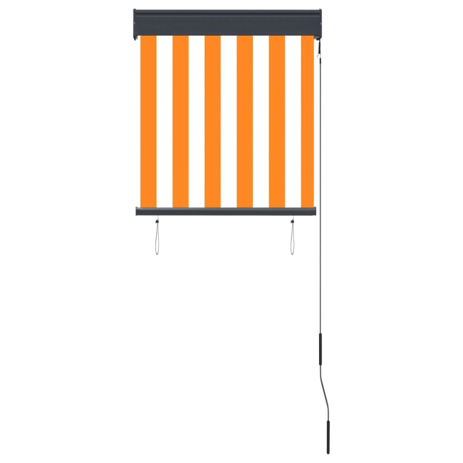 Estor enrollable de exterior blanco y naranja 60x250