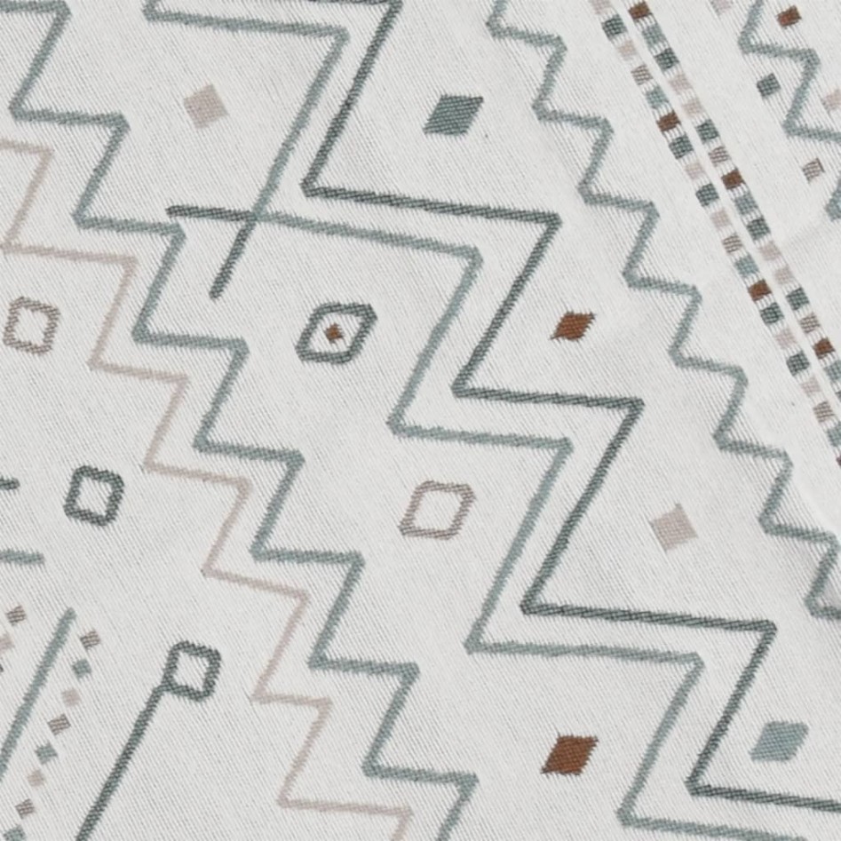 Alfombra de algodón beige y azul 120x180