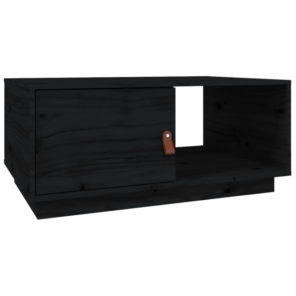 Mesa de centro de madera maciza de pino negro 80x50x35,5