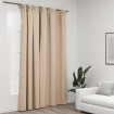 Cortina opaca con ganchos look de lino beige 290x245 cm