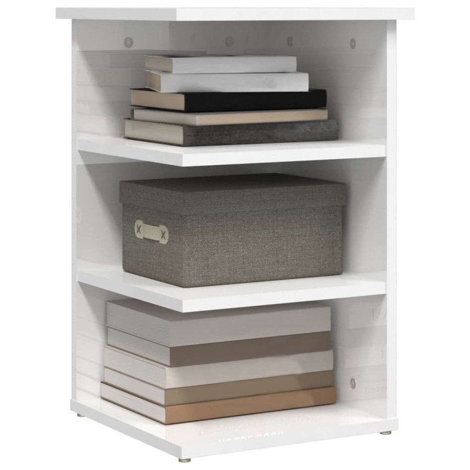 Armario auxiliar madera contrachapada blanco brillo 35x35x55