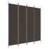 Biombo divisor de 4 paneles de tela marrón 200x200