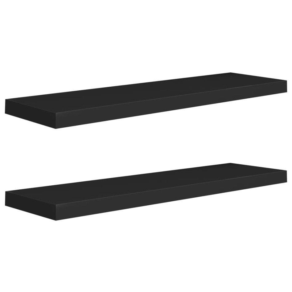 Estantes flotantes de pared 2 uds MDF negro 90x23,5x3,8