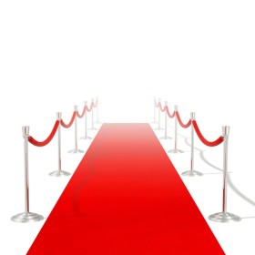 Alfombra de pasillo  roja 1 x 5 m, muy densa 400 g /