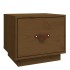 Mesita de noche madera maciza de pino marrón miel 40x34x35