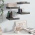 Estante flotante de pared 4 uds MDF gris brillo 23x23,5x3,8