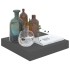 Estante flotante de pared 4 uds MDF gris brillo 23x23,5x3,8