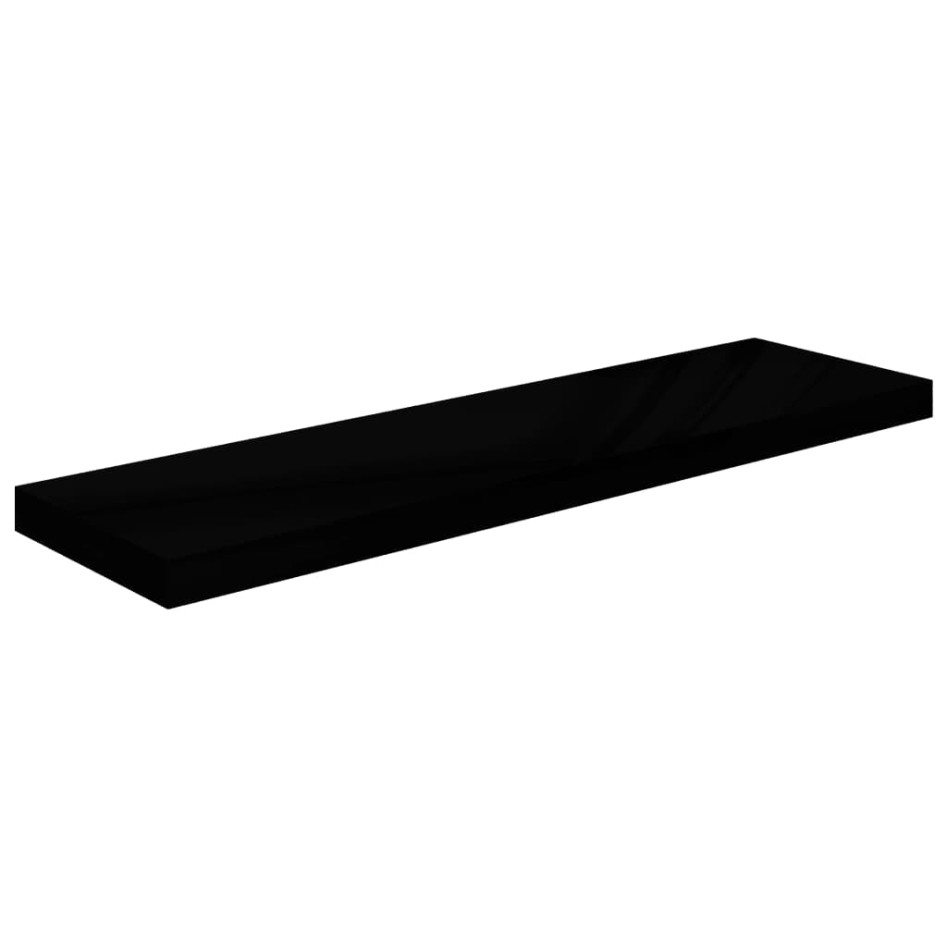 Estantes flotantes pared 2 uds MDF negro brillo 90x23,5x3,8
