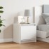 Mesita de noche madera maciza de mango blanco 40x30,5x40