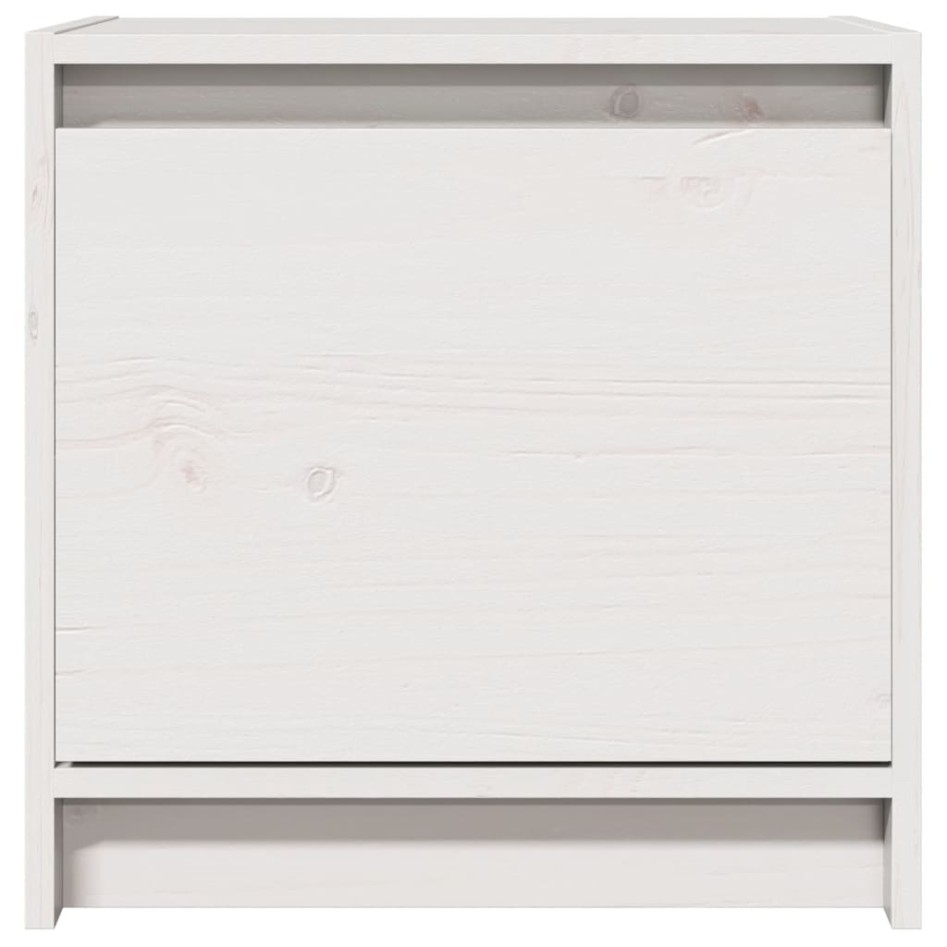 Mesita de noche madera maciza de mango blanco 40x30,5x40