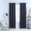 Cortinas opacas con anillas de metal 2 pzs antracita 140x225 cm