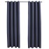 Cortinas opacas con anillas de metal 2 pzs antracita 140x225
