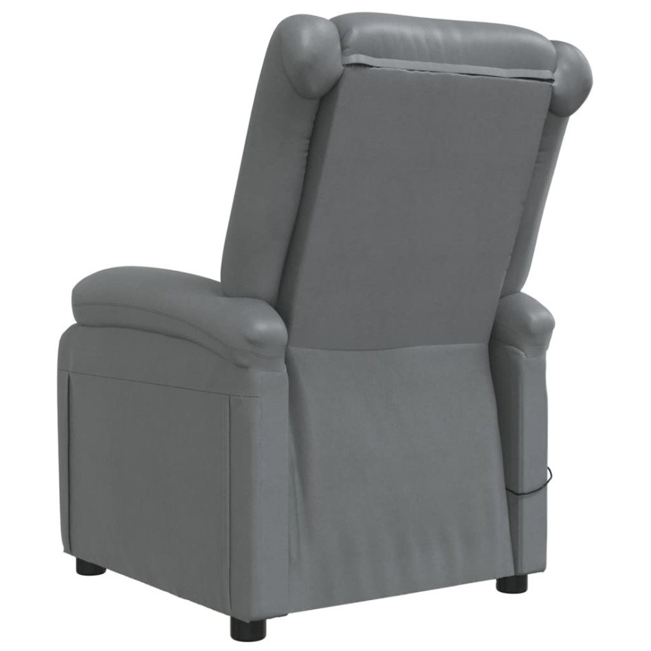 Sillón de masaje de cuero sintético gris