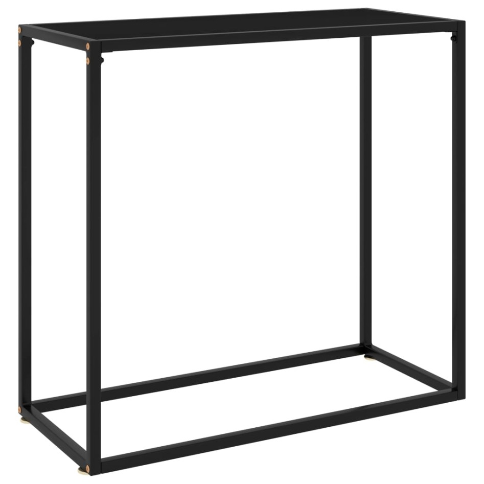 Mesa consola vidrio templado negro 80x35x75