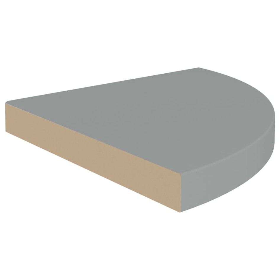 Estantes flotantes de esquina 2 uds MDF gris 35x35x3,8