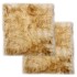 Cojines de sillas 2 uds piel oveja real marrón mezcla 40x40