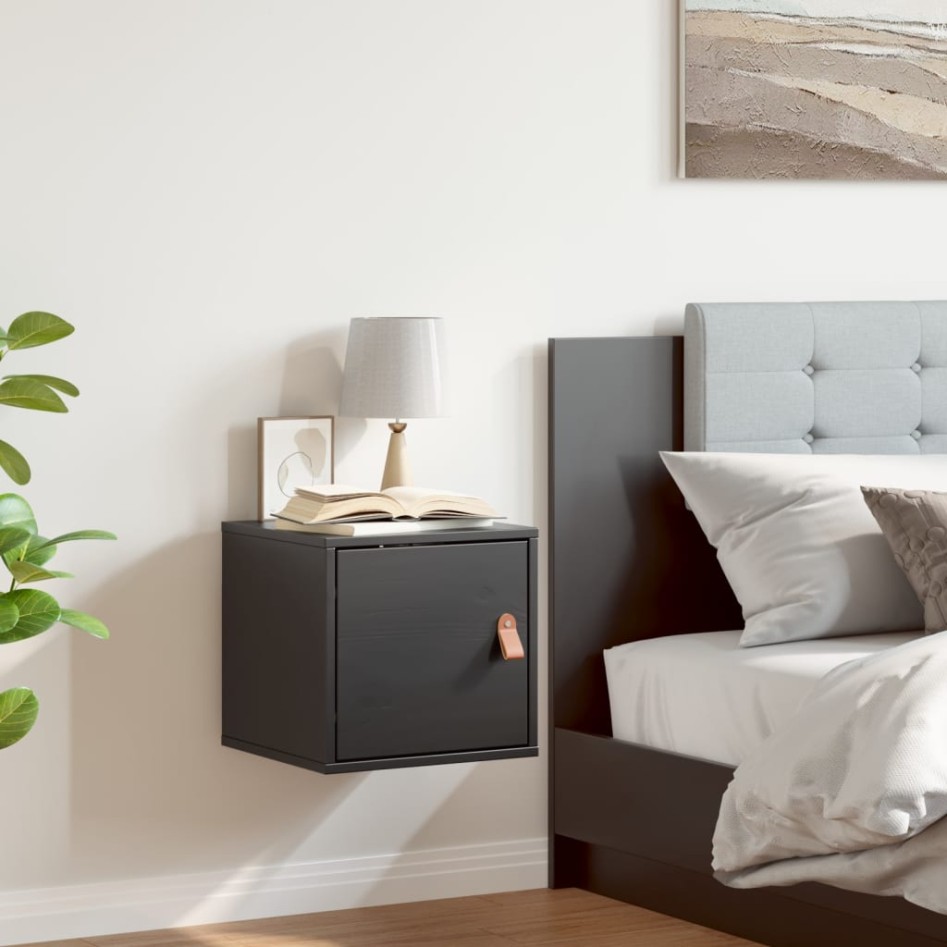 Armario de pared madera maciza de pino negro 31,5x30x30