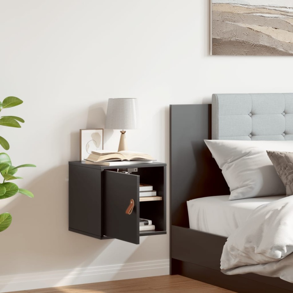 Armario de pared madera maciza de pino negro 31,5x30x30