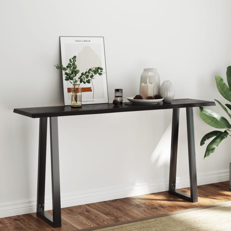 Tablero mesa madera tratada borde vivo marrón 160x40x(2-4)