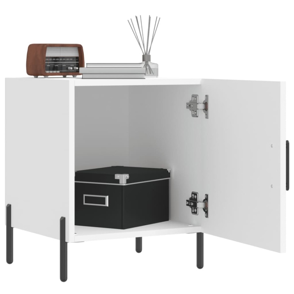 Mesita de noche madera de ingeniería blanco 40x40x50