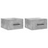Mesitas de noche de pared 2 uds color gris hormigón 35x35x20
