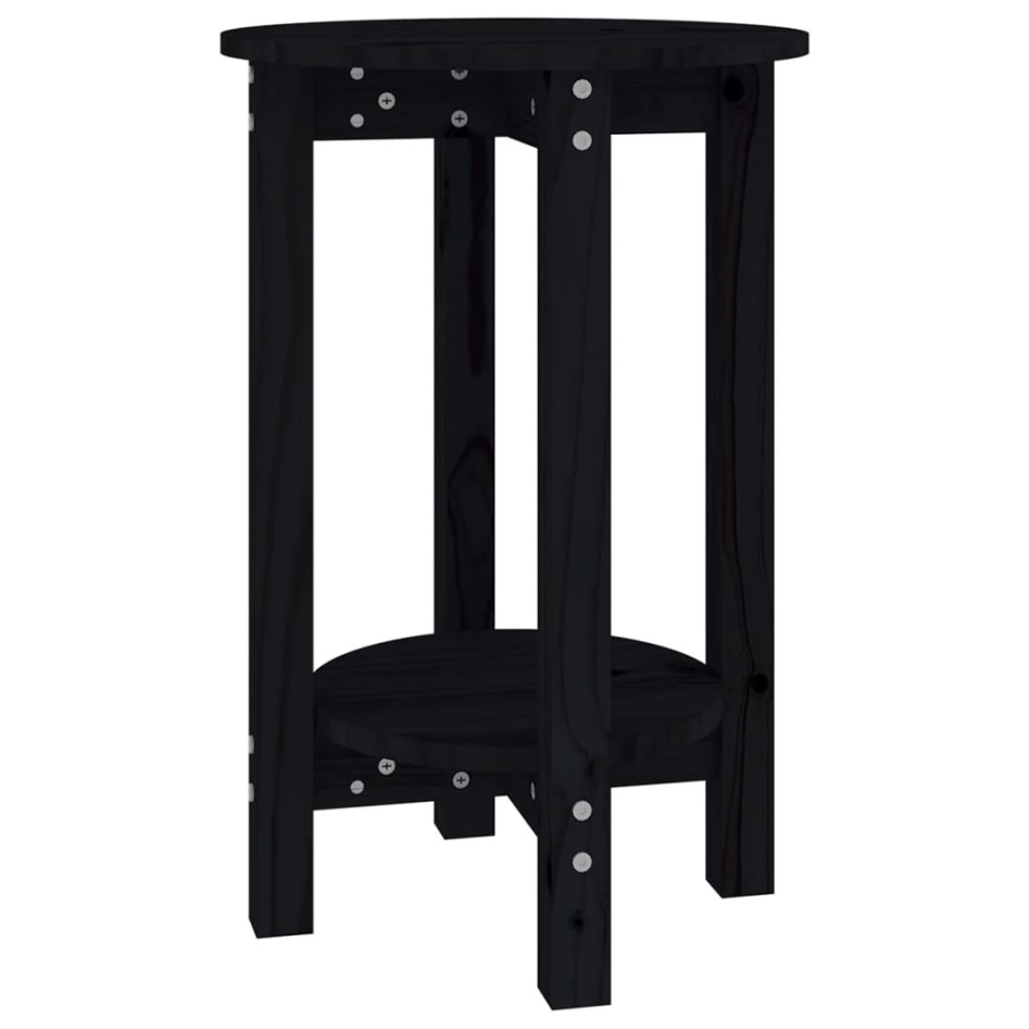 Mesa de centro de madera maciza de pino negro Ø40x60
