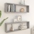 Estante cubo pared 2uds contrachapado gris hormigón
