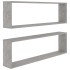 Estante cubo pared 2uds contrachapado gris hormigón