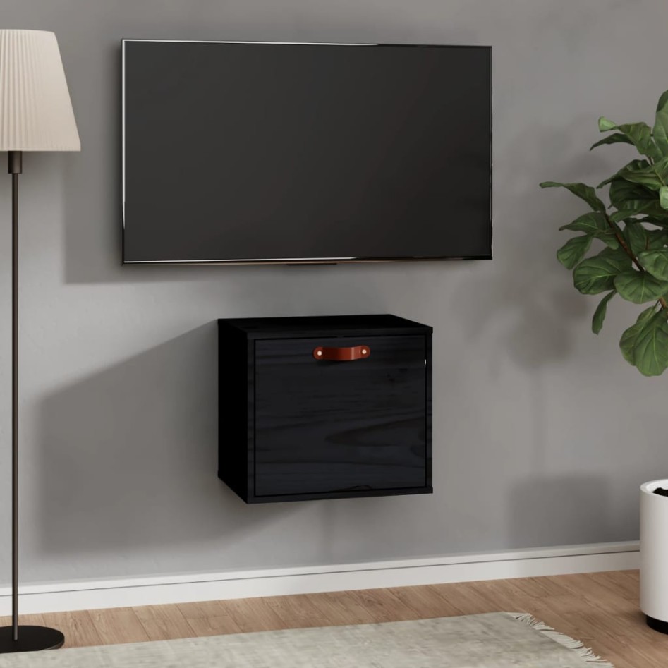 Armario de pared de madera maciza de pino negro 40x30x35