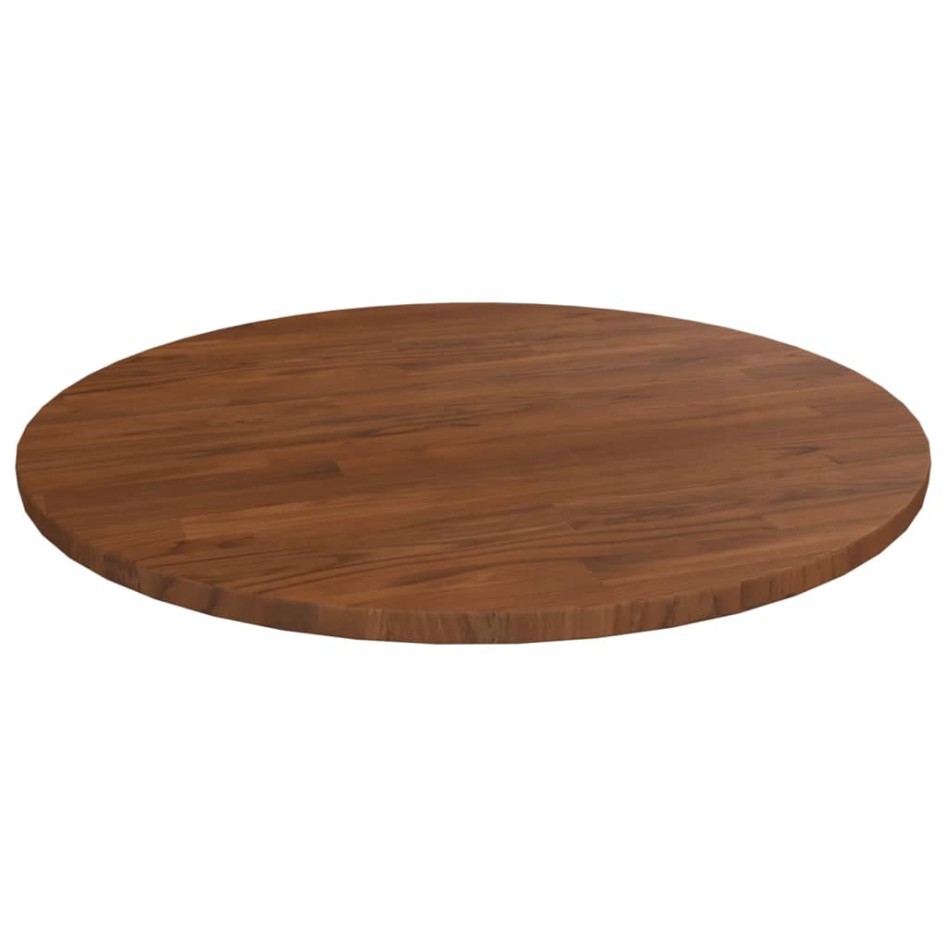 Tablero de mesa redonda madera de roble marrón oscuro