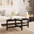 Mesa de centro de madera maciza de pino negro 118x63x45