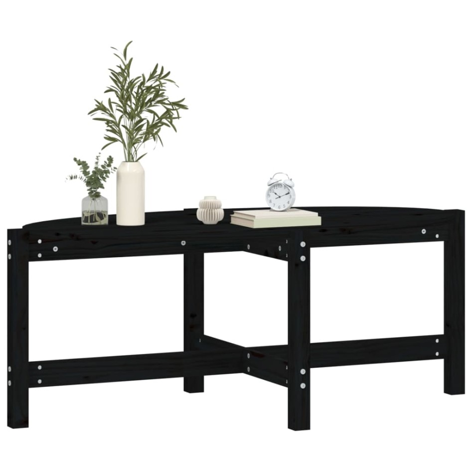 Mesa de centro de madera maciza de pino negro 118x63x45