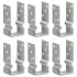Anclajes de valla 6 uds acero galvanizado plateado 7x6x15
