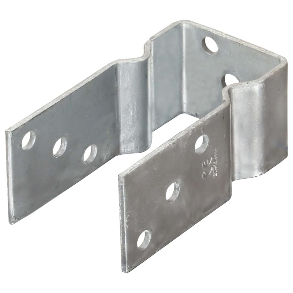 Anclajes de valla 6 uds acero galvanizado plateado 7x6x15