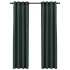 Cortinas opacas con ojales look de lino 2 pzas verde 140x225