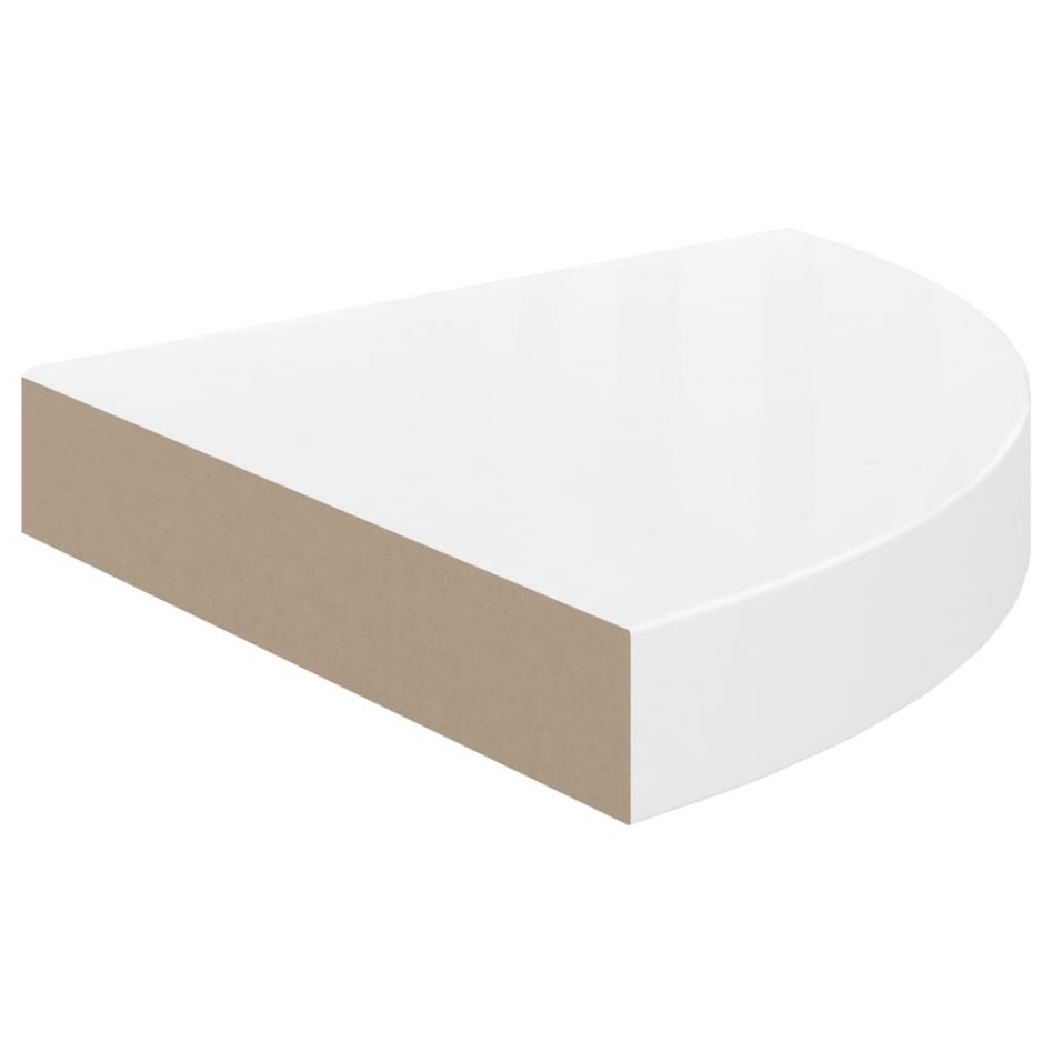 Estante flotante de pared 2 uds MDF blanco brillo 25x25x3,8
