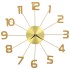 Reloj de pared de metal dorado 50