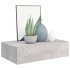 Estante de pared con cajón MDF gris hormigón 40x23,5x10