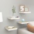 Estante flotante pared 4 uds MDF roble y blanco 23x23,5x3,8