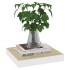 Estante flotante pared 4 uds MDF roble y blanco 23x23,5x3,8