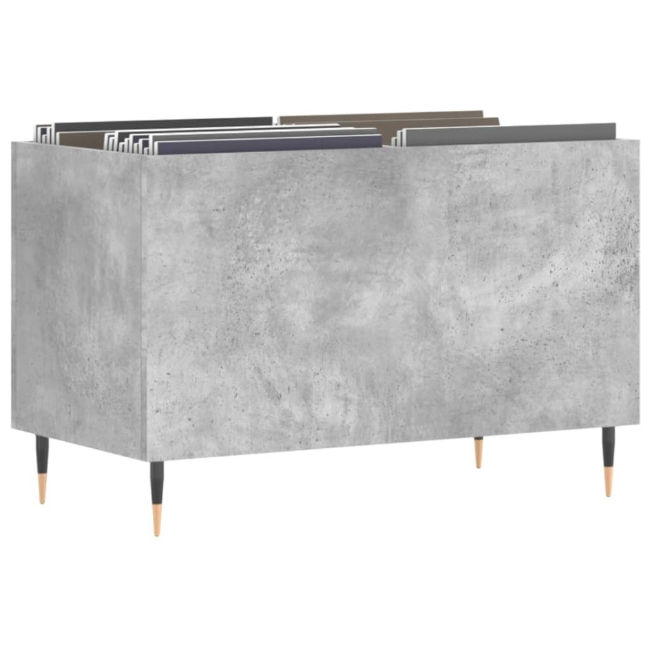 Mueble discos madera contrachapada gris hormigón 74,5x38x48