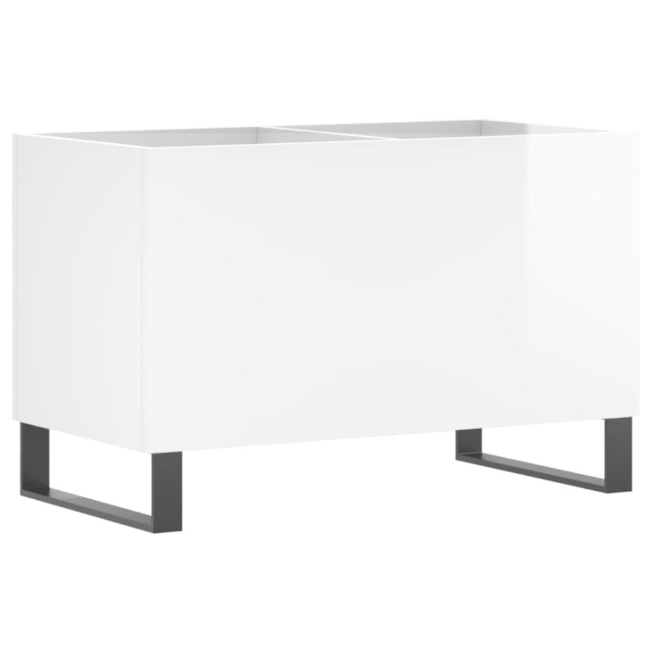 Mueble discos madera contrachapada blanco brillo 74,5x38x48